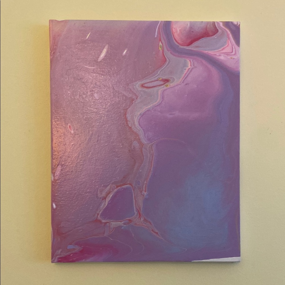 Abstract Pink and Purple Canvas Art 8”x10”